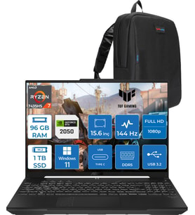 Asus Tuf Gaming A15 FA506NFR Amd Ryzen 7 7435HS 96 GB Ddr5 1tb SSD RTX2050 4 GB 15.6" Fhd IPS 144HZ Windows 11 Home Taşınabilir Bilgisayar HN012H30 + Zetta Çanta