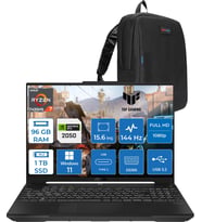Asus Tuf Gaming A15 FA506NFR Amd Ryzen 7 7435HS 96 GB Ddr5 1tb SSD RTX2050 4 GB 15.6" Fhd IPS 144HZ Windows 11 Home Taşınabilir Bilgisayar HN012H30 + Zetta Çanta