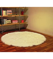 Tappeto Akrilik Kuzu Post Peluş Yuvarlak Halı (7 Farklı Renk ve 8 Farklı Ölçü) (Krem)