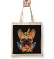 Fawn French Bulldog Ice Cream Unicorn Bez Çanta Uzun Saplı