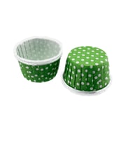 Cupcake Kalıbı Büyük Boy 62*40 Mm (50 Adet)  Puantiyeli  Yeşil