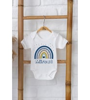 Pia Baby Premium %100 Pamuk İsme Özel Organik Baskılı Çıtçıtlı Bebek Body Zıbın Modelleri 5091-16 (Ekru)