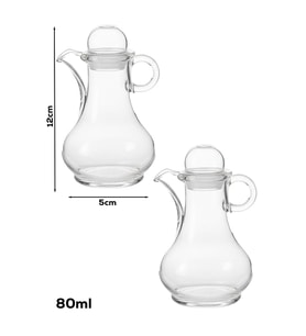 Porsima Pbt-570 Kapaklı Akrilik 2li Yağlık Sirkelik Yağdanlık Seti 80ml