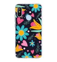PrintiFy Xiaomi Mi A2 ile Uyumlu 1mm Slim Fit Retro Renkler 1 Baskılı Şeffaf  Kılıf