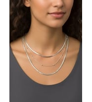 Çelik Silver 3'lü İtalyan Dorika Kolye 2mm - 25-clkk263