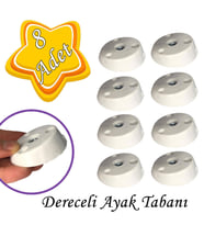 8 Adet Dereceli Ayak Tabanı Beyaz Mobilya Masa Sehpa Ayağı Bağlantı Aparatı Açılı  Plastik