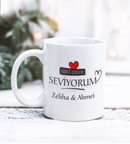 Kişiye Özel Sevgililer Günü Seni Seviyorum Tasarımlı Kupa Bardak (Beyaz)
