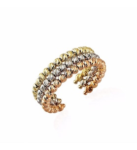 İtaly Dorika Altın Yüzükler 14K Gold 3 Renk (Çok Renkli)