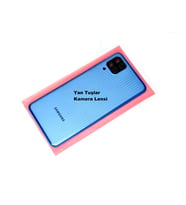 Tkgz Samsung Galaxy M12 kasa Arka Pil Batarya Kapağı Mavi