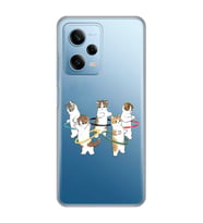 Redmi Note 12 Pro 5G Uyumlu Tatlı Kediler Tasarımlı Şeffaf Telefon Kılıfı