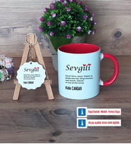 Sevgiliye Hediye Kupa Bardak Kırmızı ve Ahşap Anahtarlık Hediye (Model 1)