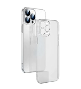 Ally iPhone 13 Pro 6.1inch Frosted Glass Şeffaf Kamera Korumalı Kılıf-(5775) - SSSSSS6893-1530