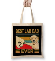 Retro Labrador Dad Gift Dog Daddy Golden Black Lab Father 02 Bez Çanta Uzun Saplı