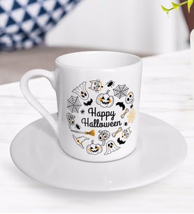 BK Gift Happy Halloween Tasarımlı Türk Kahvesi Fincanı-5