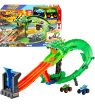 Hot Wheels Monster Trucks Köpek Balığı Ve Dinozor Korkunç Ejderhaya Karşı Oyun Seti, Sayborg Düşmanı (Çok Renkli)