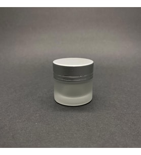 10 cc Buzlu Cam Krem Kavanoz  - Gümüş Kapaklı İç Contalı - 10ml Buzlu Cam Krem Kavanoz  x 10 Adet (Beyaz)