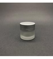 10 cc Buzlu Cam Krem Kavanoz  - Gümüş Kapaklı İç Contalı - 10ml Buzlu Cam Krem Kavanoz  x 10 Adet (Beyaz)