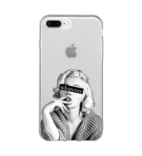 Iphone 7 Plus / 8 Plus Uyumlu Marilyn Monroe Desenli Şeffaf Telefon Kılıfı