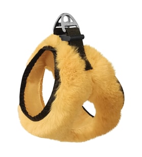 Üç Kilitli Peluş Kedi Köpek Göğüs Tasması 20-24 cm XXX-Small Sarı