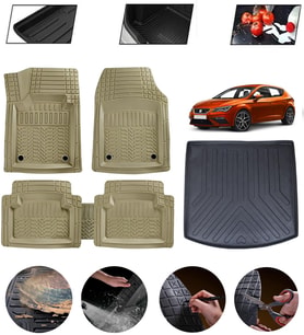Seat Leon Station Wagon 2012-2020 Uyumlu Paspas Araca Özel Bagaj Havuzu MBS Bej