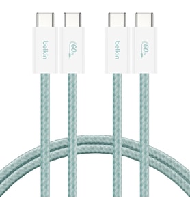 Belkin 2'Li Örgülü Usb-C - Usb-C Kablo, 1,5 M, 60 W – Yumuşak, Esnek Ve Hızlı Şarj Kablosu, Iphone 1
