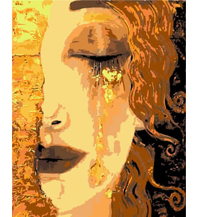 Gustav Klimt Ağlayan Kadın Sayılarla Boyama Seti 50x65 cm (Tuvale Gerili)