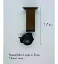 Sihirli sehpa tekeri masa tekeri 17 cm kırılmaz metal teker fren sistemli (Ceviz)