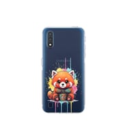 Samsung Galaxy A01 ile Uyumlu Splash Tilki Tasarımlı Şeffaf Silikon Kılıf