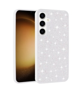 Samsung Galaxy S25 Plus Kılıf Parlak Taşlı Tasarım Pırlanta Kapak (Beyaz)