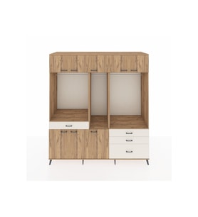 Kronos Dolap 8 Raflı 4 Çekmeceli 3 Askılı 220x59x243 Çam-Çam/Aytaşı