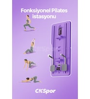 Pilates Tahtası Seti Reformer Etkili Çok Amaçlı Direnç Lastikli Diz Minderli Ev Tipi Pilates Aleti (Mor)