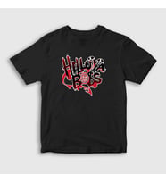 Presmono Unisex Çocuk Siyah Logo Helluva Boss Hazbin Hotel T-Shirt 454097tt