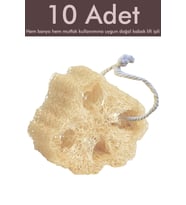 10 Adet Kabak Lifi Doğal Bulaşık Süngeri Banyo Kesesi Loofah Sponge İpli Kabak Kesesi Kalın Büyük