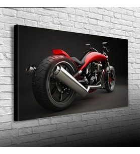 Kırmızı Naked Motor Kanvas Tablo 60 x 120