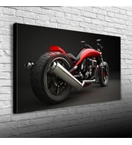 Kırmızı Naked Motor Kanvas Tablo 60 x 120