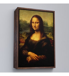 Çerçeveli Leonardo da Vinci'nin Ünlü Eseri Mona Lisa Kanvas Tablosu (Siyah)
