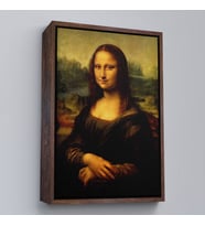 Çerçeveli Leonardo da Vinci'nin Ünlü Eseri Mona Lisa Kanvas Tablosu (Siyah)
