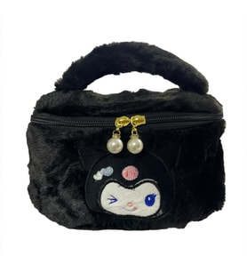 Sanrio Kuromi Peluş Kozmetik Bakım Makyaj Çantası Siyah