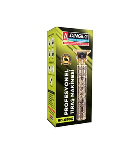 T BIÇAK  BASKILI PLASTİK GÖVDE  ENSE ÇİZİM - SAÇ SAKAL KESME TRAŞ MAKİNESİ USB ŞARJLI  RD-088X