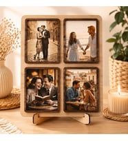 Kişiye Özel 4'lü Fotoğraf Kolajı, Hediyelik Fotoğraflı Doğum Günü Hediyesi 21x26 cm