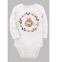 Organik Baskılı Pamuklu Unisex Bebek Body UZUNE232