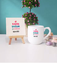 Kadın Doğum Uzmanı Kupa Bardak Oval Dekoratif Taş Baskı