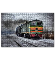 Cakapuzzle  Nostaljik Elektrikli Renkli Tren  Puzzle Yapboz MDF (Ahşap) (120 Parça)