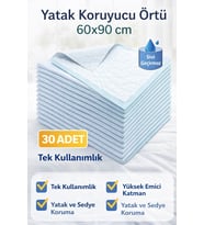Yatak Örtü 60X90 Cm 30 Adet Tek Kullanımlık Sıvı Geçirmez Hasta Altı Bezi