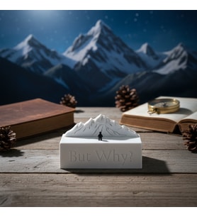"But Why?" Nihilist Penguen – Felsefi ve Mizahi Dekoratif Masaüstü Figürü (Siyah - Beyaz)