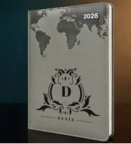 BK Gift Kişiye Özel İsimli Termo Sert Kapak 2026 Gri Ajanda -8, Öğretmenler Günü Hediyesi, Yeni İş Hediyesi