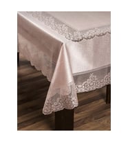 Dertsiz Tül Masa Örtüsü Şık Tasarım Dantelli 160x220