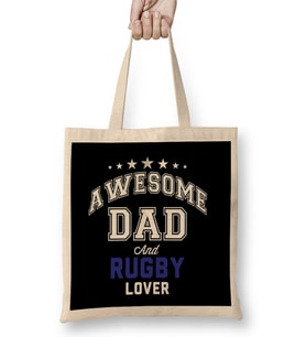 Fathers Day Awesome Dad And Football Lover Bez Çanta Uzun Saplı