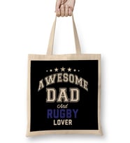Fathers Day Awesome Dad And Football Lover Bez Çanta Uzun Saplı