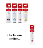 Gı-41 Pixma G1460 Orjinal Mürekkep Kartuş Takımı + 1 Kırmızı Hediyeli
